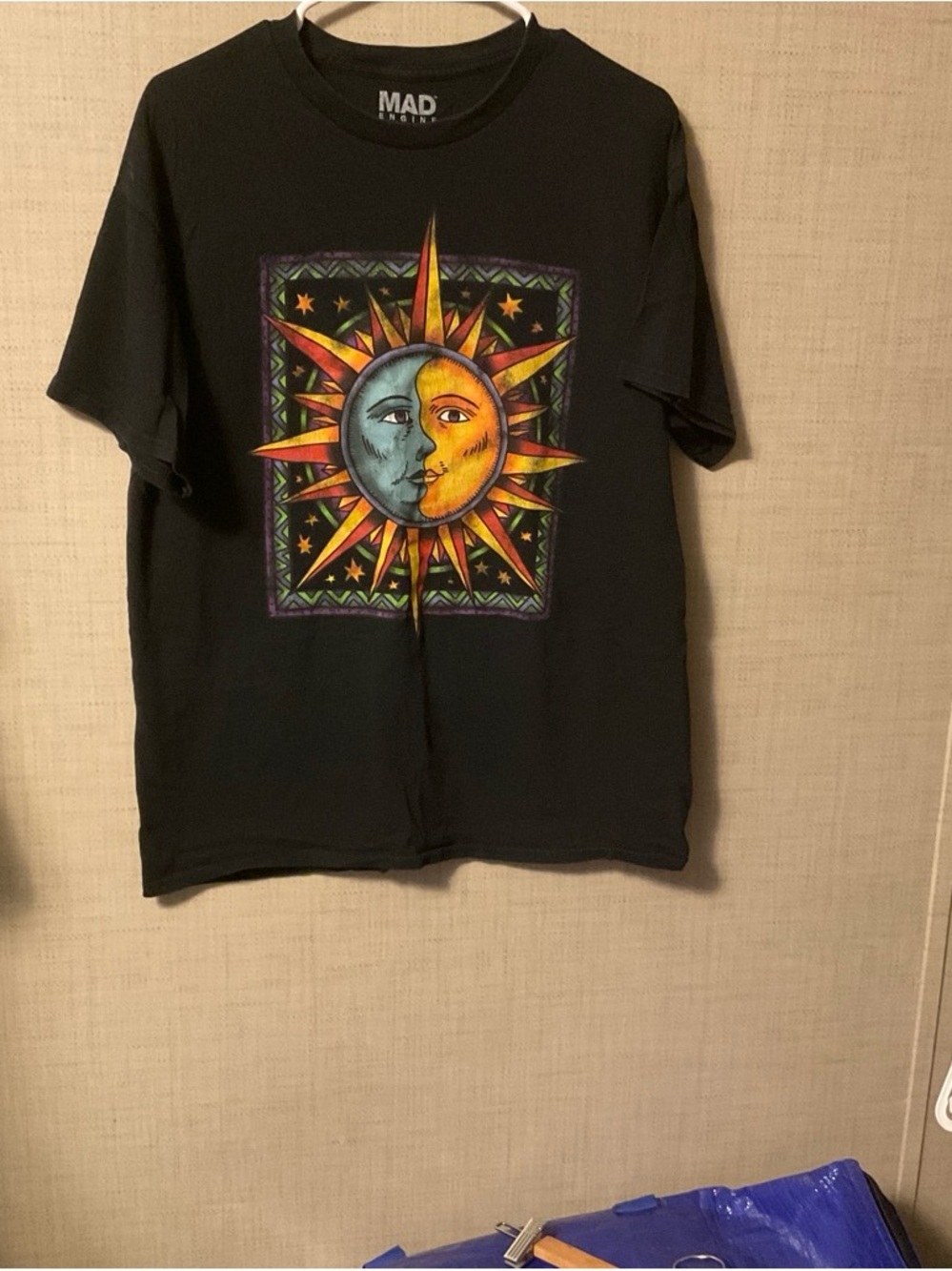 MAD Engine Black Sun & Moon Colorblock Graphic Tee